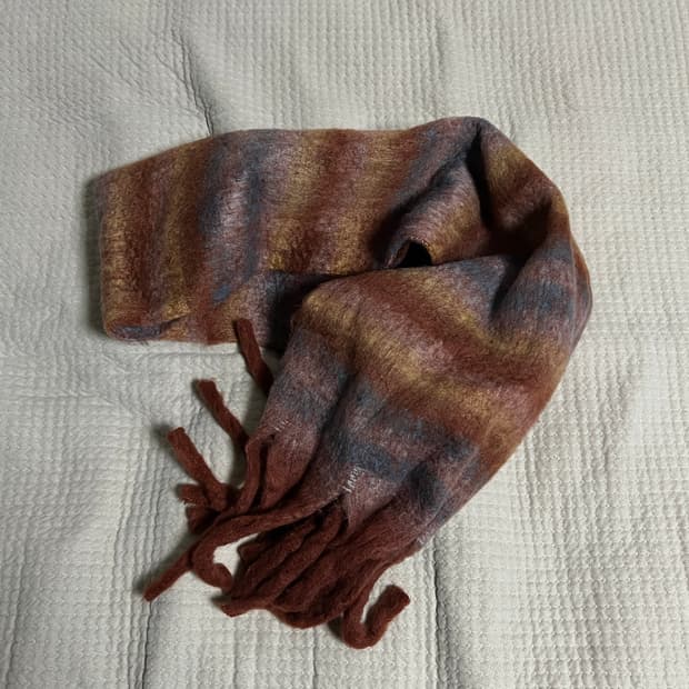 일본감성 스트라이프 배색 머플러