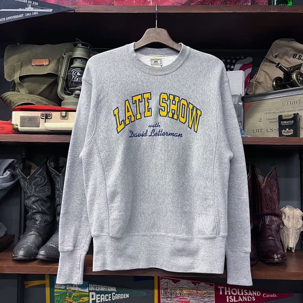 90s LEE 크로스 그레인 프린팅 리버스위브 스웻 맨투맨