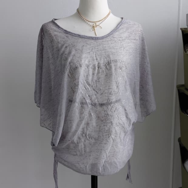[빈티지] 여성 루즈핏 블라우스 그레이