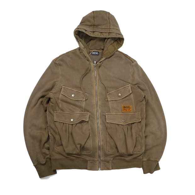 Diesel Back Padded Zip Up Jacket