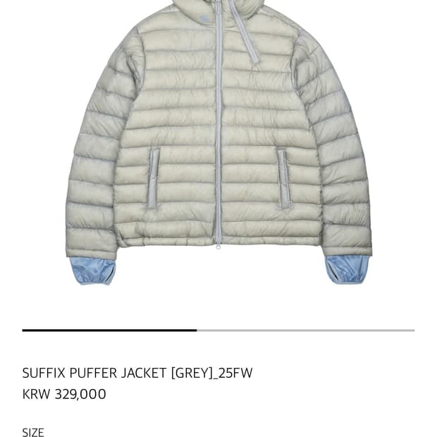 [3size] 산산기어 서픽스 푸퍼 자켓 25fw 그레이