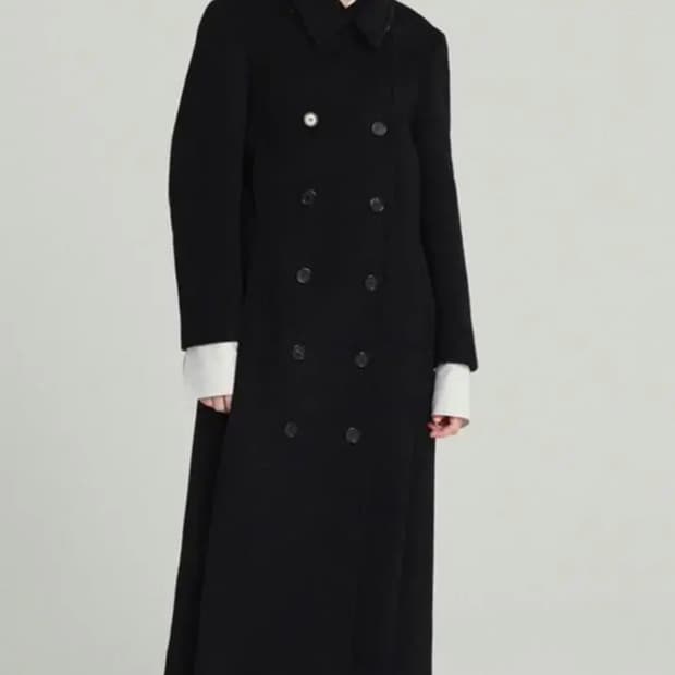 렉토 더블 브레스트 롱코트 (수지코트 / 착용샷있음)