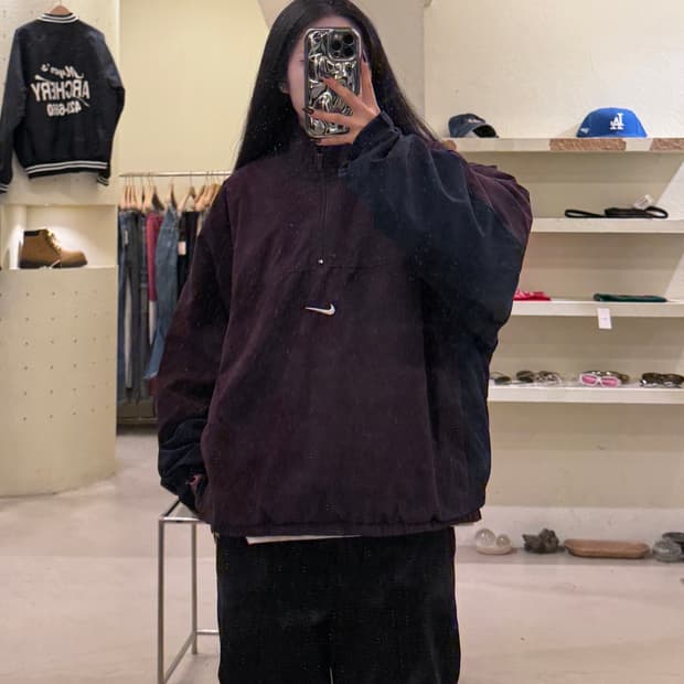 나이키 올드스쿨 센터 스우시 아노락 바람막이 U1273