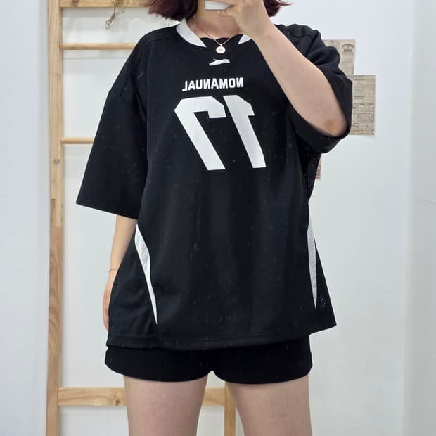 [프립]M/노매뉴얼 17 메쉬 블락 풋볼 저지