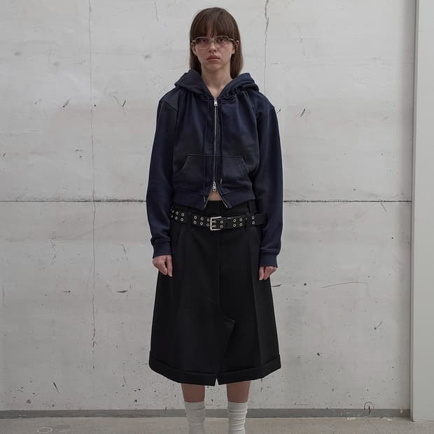 lcdc 셔링 후드집업 네이비 