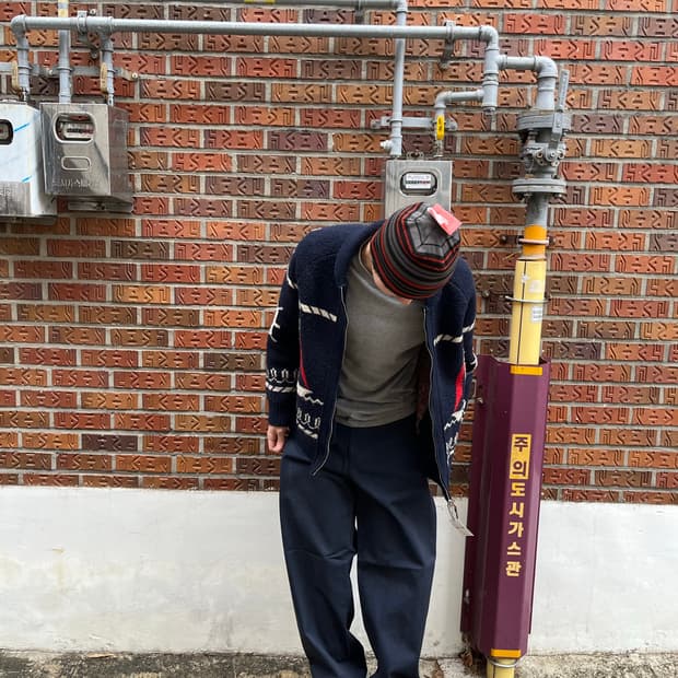 빈티지 니트집업 