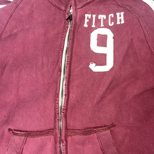 아베크롬비 버건디 집업 후디 져지 s 빈티지 희귀 양도 판매