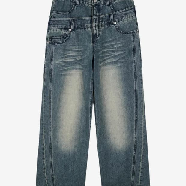 아이돈워너셀 새깅데님팬츠