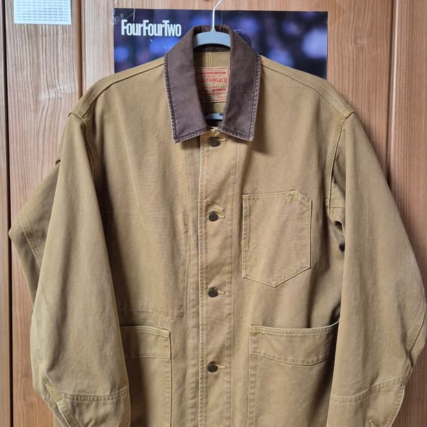 아웃스탠딩 캔버스 커버올 초어자켓 베이지 S