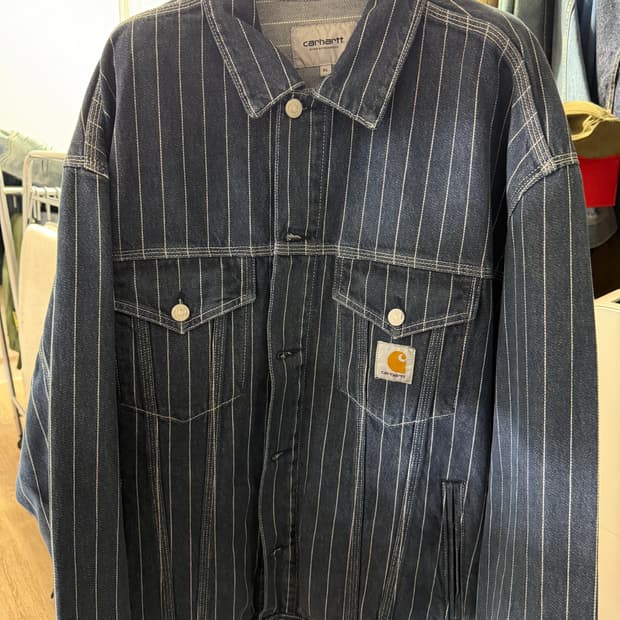 칼하트 wip 스트라이프 데님 자켓 xl