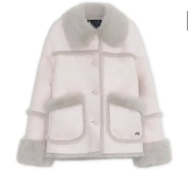 허그유어스킨 시어링 무스탕 핑크