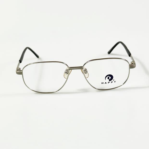 90s HAPPY 실버 메탈 슬림 스퀘어 빈티지 안경