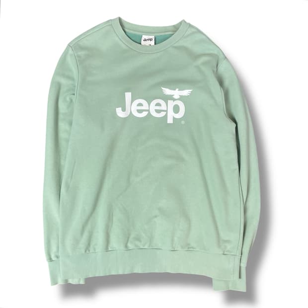 지프 화이트 빅로고 민트 맨투맨 XXL