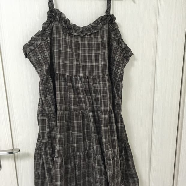 새상품) 당당걸 체크 나시원피스