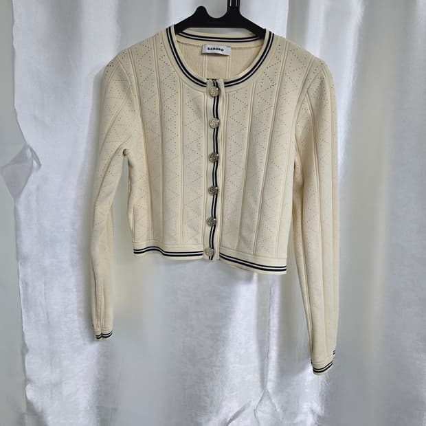 산드로 아이보리 크롭 가디건 (1670)