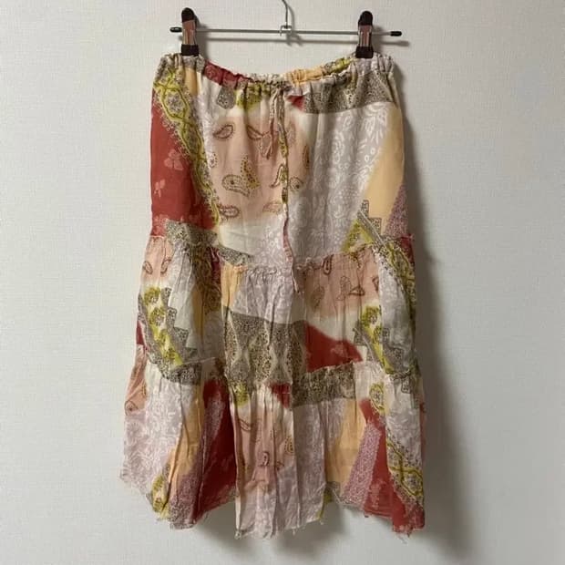 일본 빈티지 모리걸 하구미 패턴 스커트