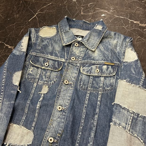 L D&G 투포켓 청 데님 자켓