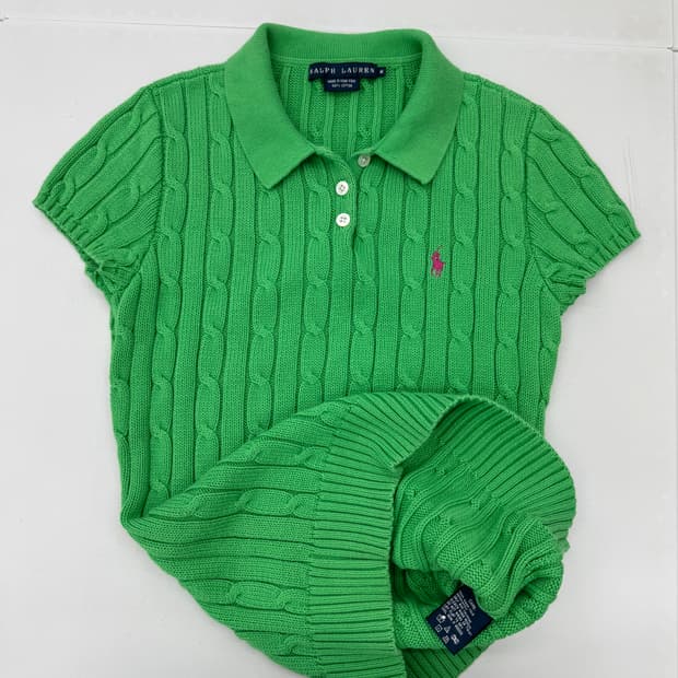 폴로 반팔 니트 