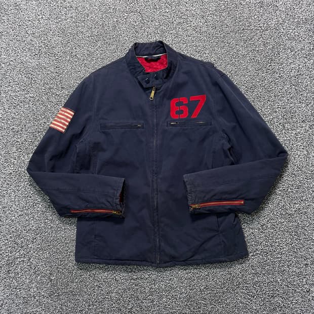 Name : 폴로 진스컴퍼니 성조기패치 카페레이서 자켓 :) 
