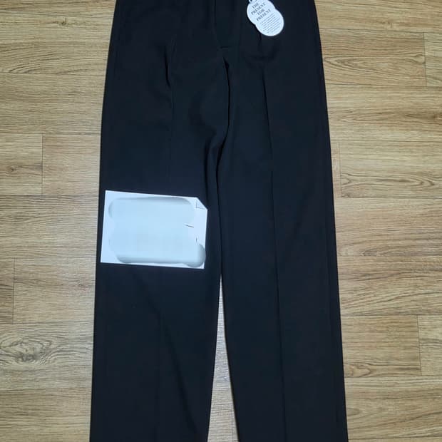 엘무드 - 프렌치 울 블렌드 스트레이트 슬랙스 (블랙,46 size)