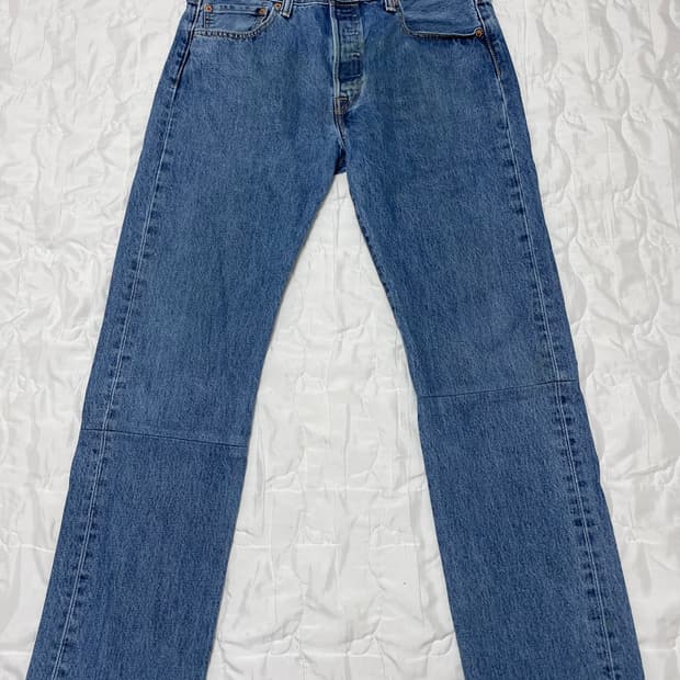 리바이스 501 리메이킹데님 무릎절개 