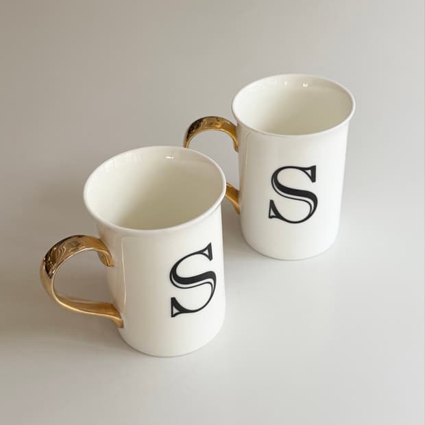 welovekaoru 알파벳 머그 2개일괄 made in England
