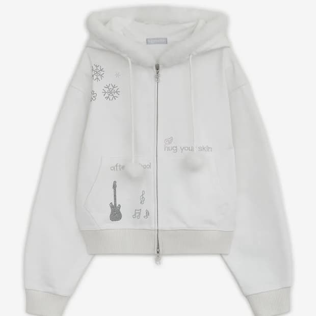 허그유어스킨 핫픽스 퍼 후드집업