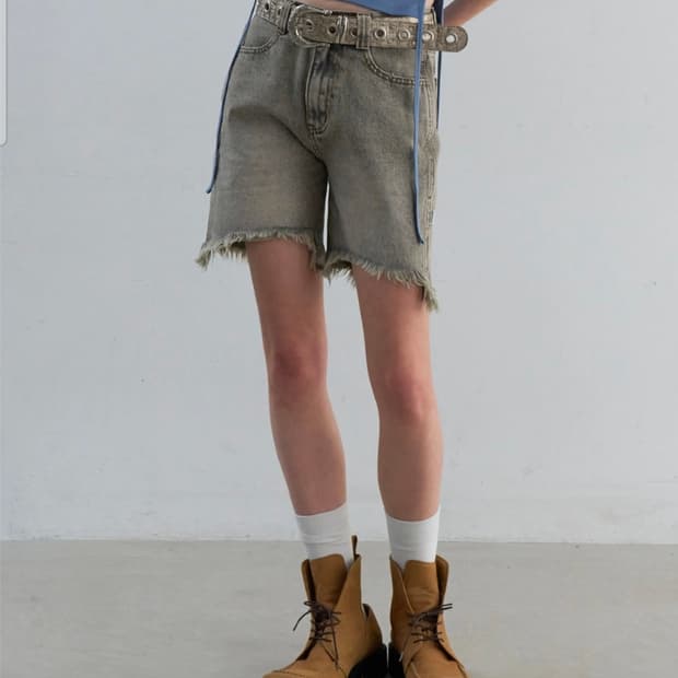 오디너리홀리데이 25ss 데미지 버뮤다 팬츠 M