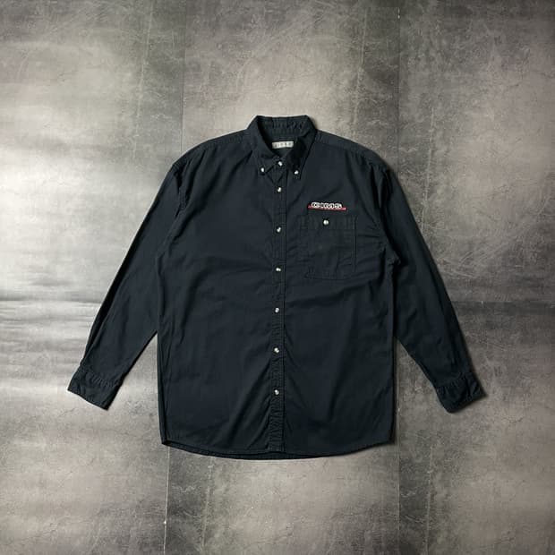 TEXX 빈티지 블랙 코튼 워크 셔츠 A00567