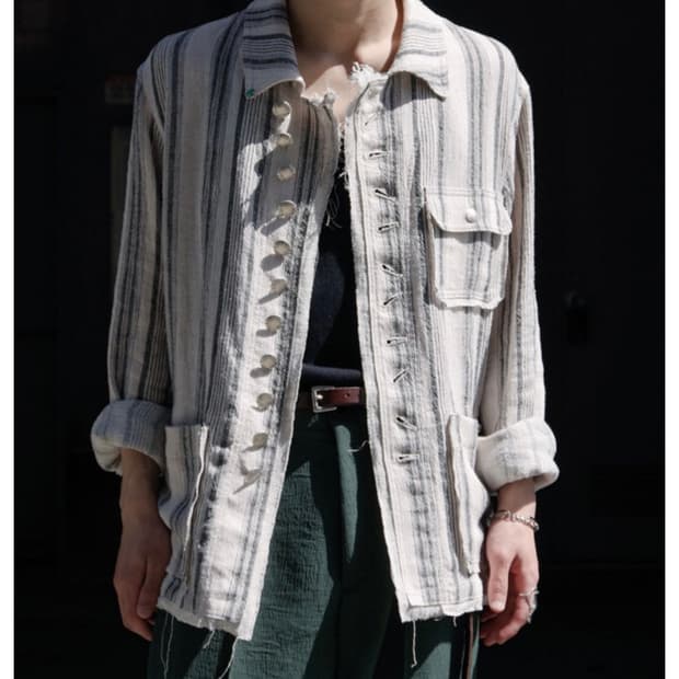 레 린넨 커버올 자켓 L