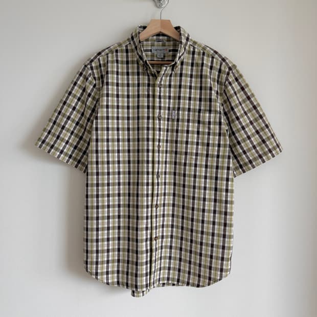 칼하트(Carhartt) 체크 반팔 셔츠