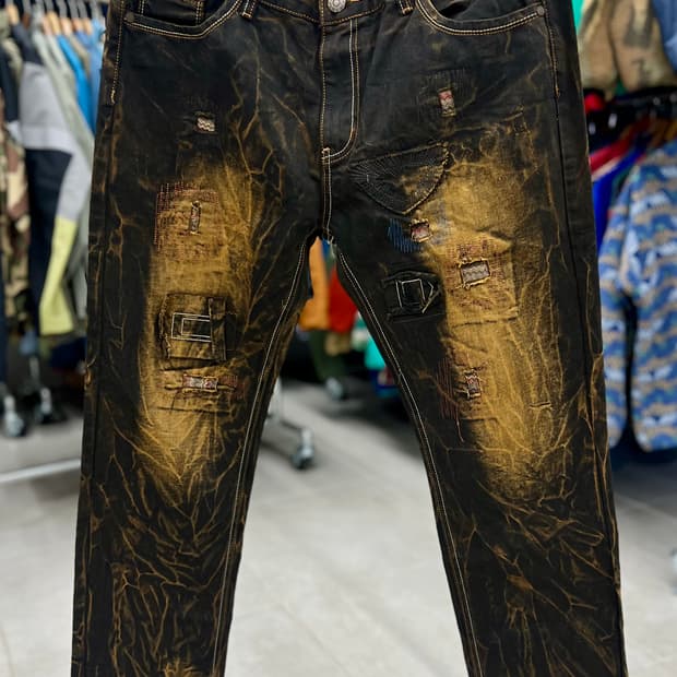 다크블랙 패치워크 데님 36