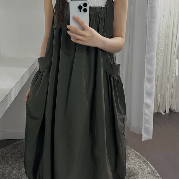 khaki overall onepiece