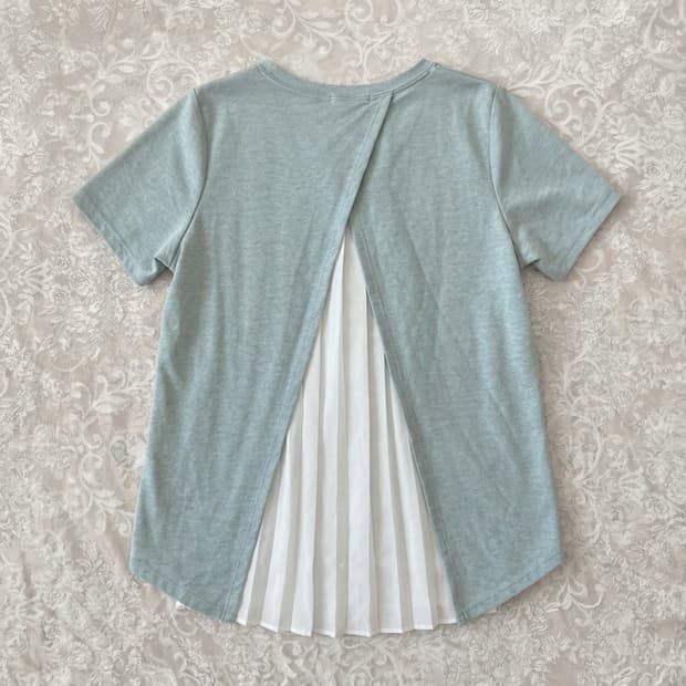 Vintage back pleated layered T-shirt