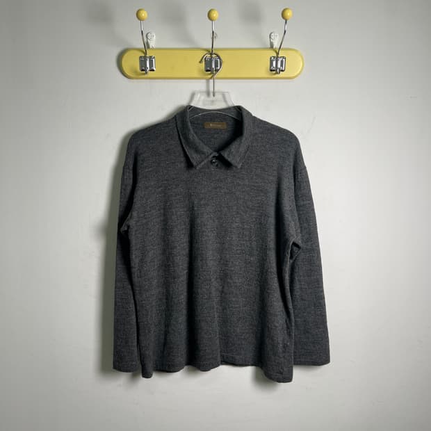 Y's for men 요지야마모토 그레이 카라 니트 스웨터 