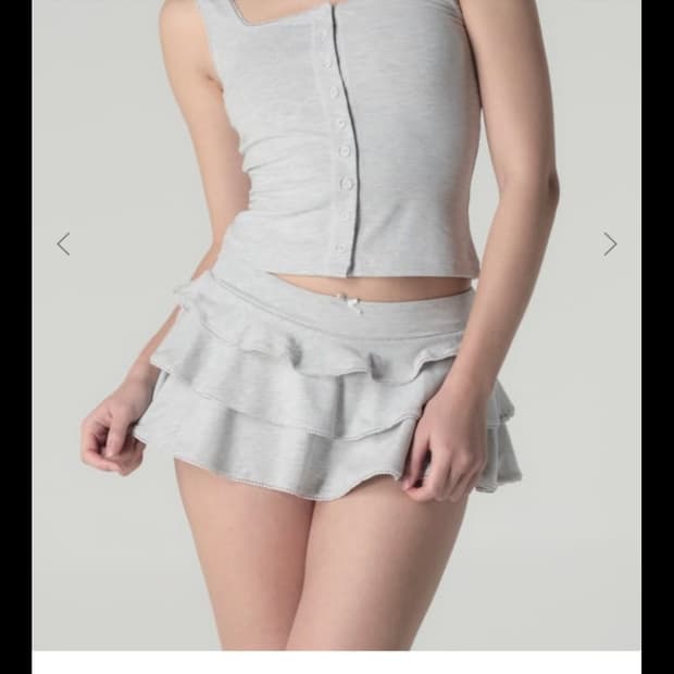 글로니 프릴 미니 스커트 멜란지 컬러