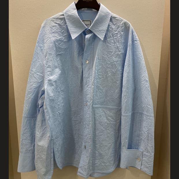 우영미 21SS 크링클 셔츠 블루 50사이즈