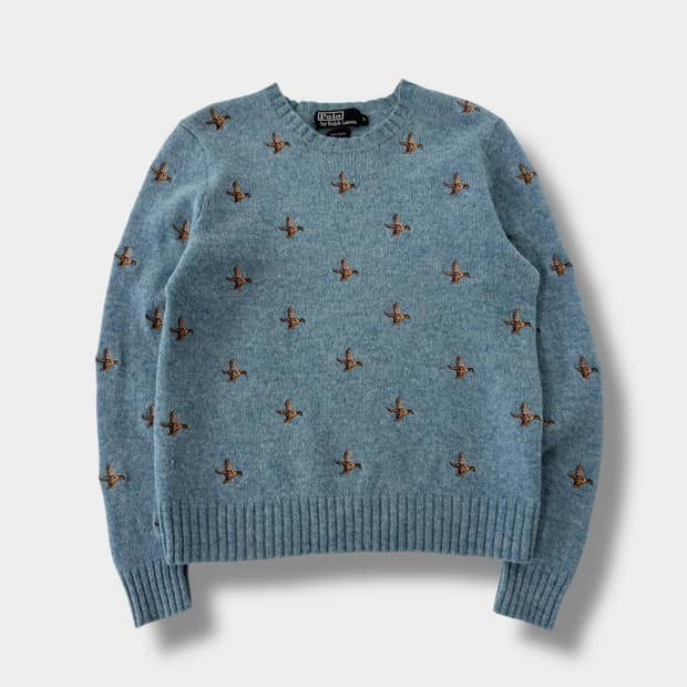 폴로 랄프로렌 청둥오리 자수 패턴 울 니트