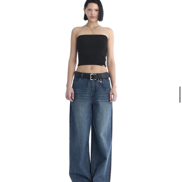 [트리밍버드] Tonal Wide Denim Pants (Blue)