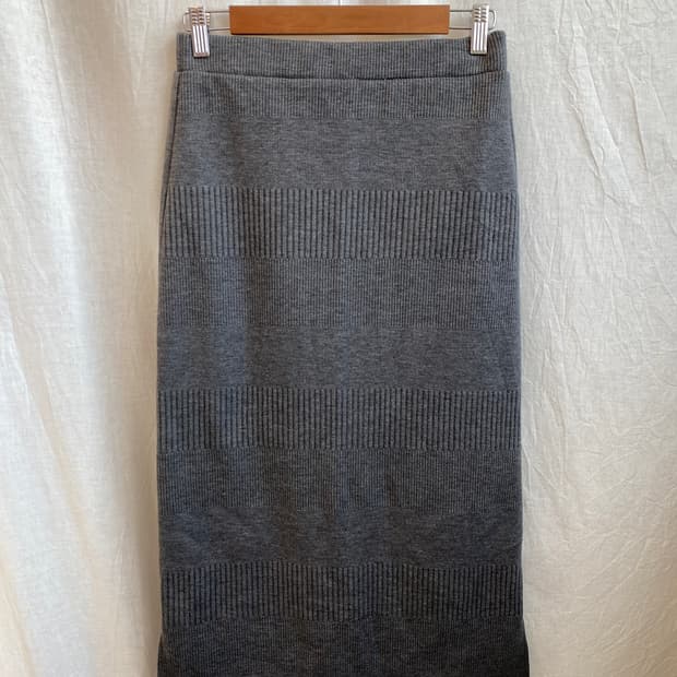 DENIFITS 그레이 롱밴딩스커트(M)