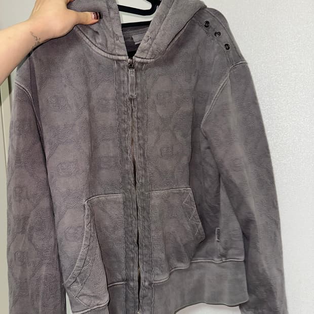 스컬프터 자카드 후드집업M