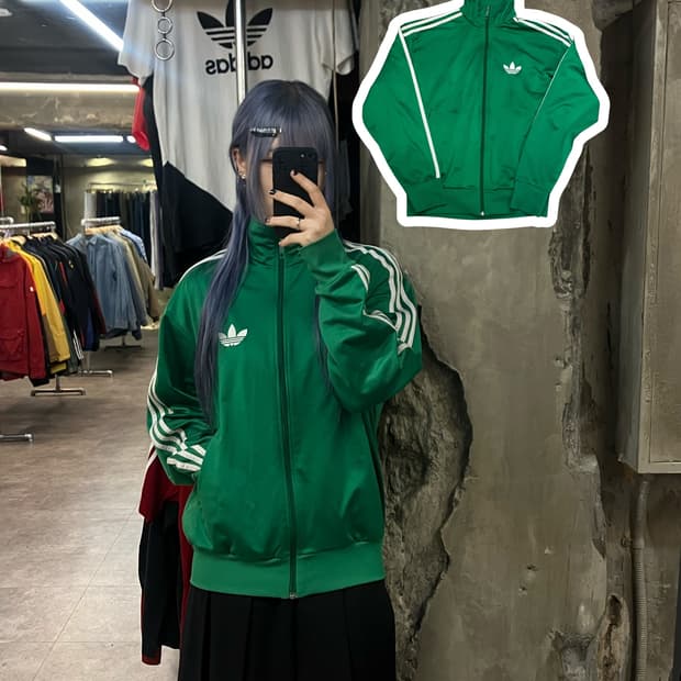 아디다스 파이어버드 트랙탑 져지 그린 S #csz2326 