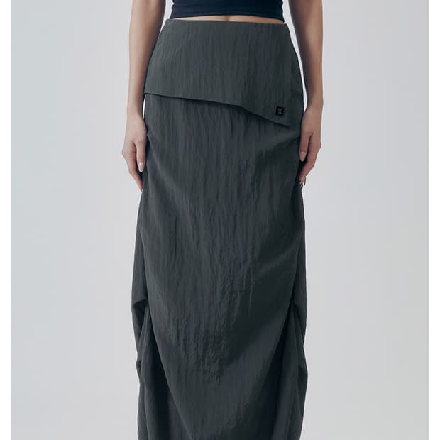 트리밍버드 스커트 카키Featherlight Pintuck Skirt 