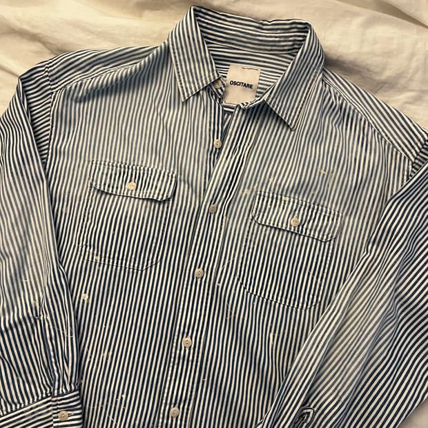 oscitare 빈티지 페이디드 히코리 셔츠 / 라이트 블루 / 1