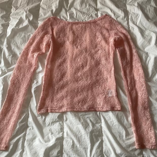 (vintage) 시스루 레이스 티