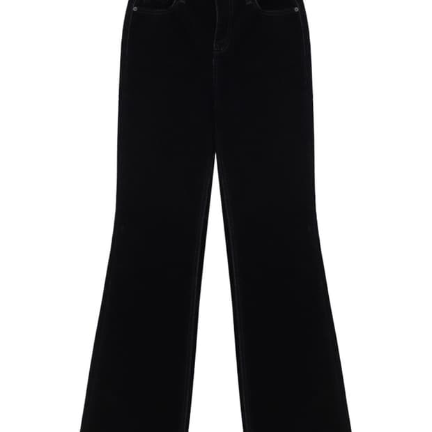 블랙 벨벳 부츠컷데님 스몰