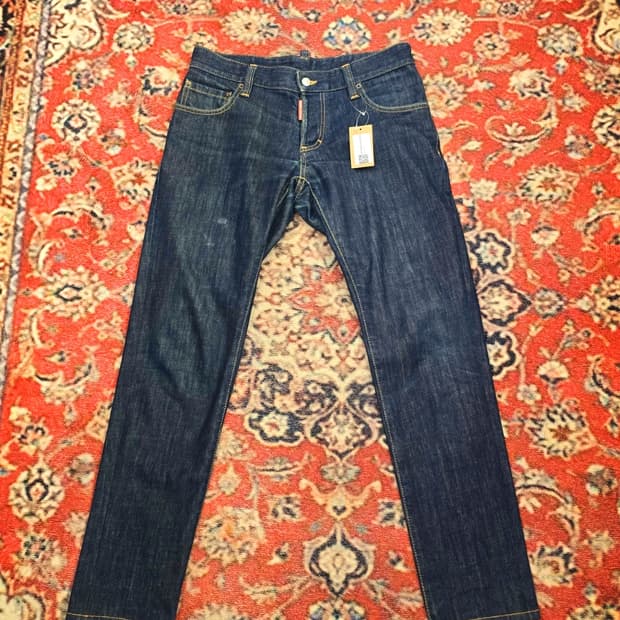 디스퀘어드2(Dsquared2)슬림핏 쿨가이 생지 데님 팬츠: