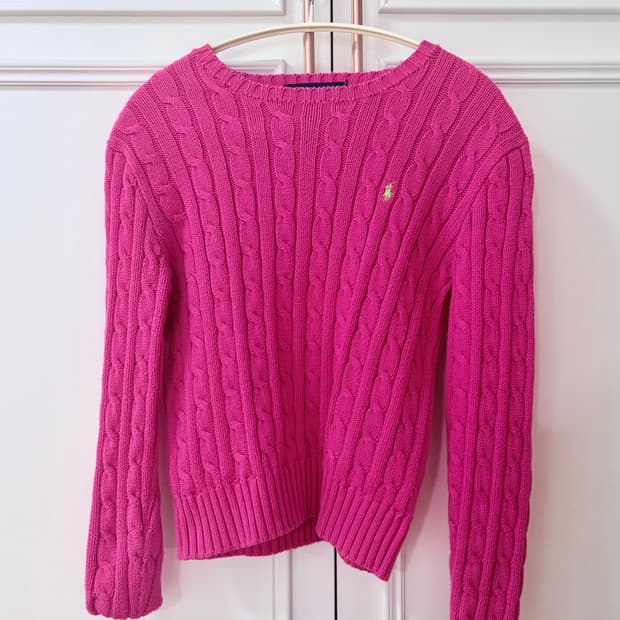 폴로 랄프로렌 니트 핑크 초록 포니