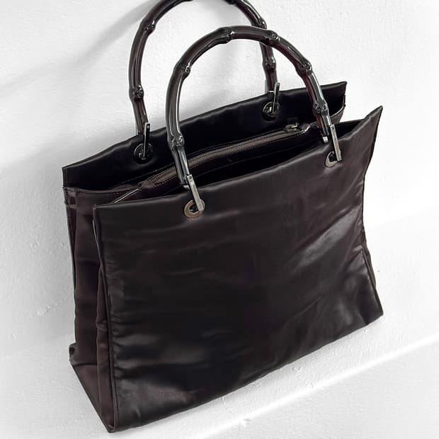 90~00s 구찌 톰 포드 뱀부 나일론 토트백