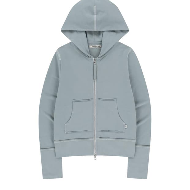 COYSEIO 코이세이오 스티치 후드 집업 스카이 블루